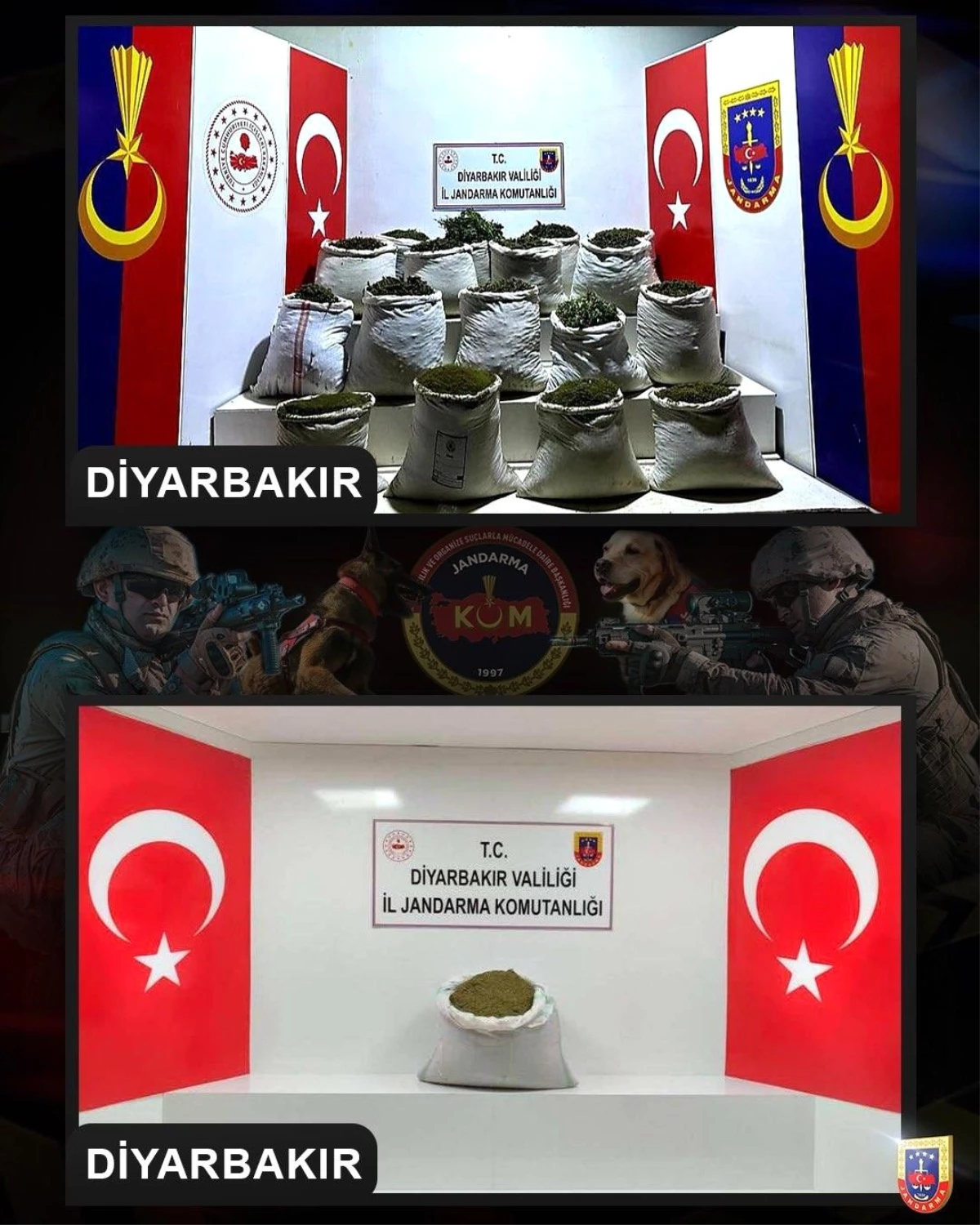 Diyarbakır\'da büyük narko-terör operasyonu: 2 milyon 425 bin 500 kök kenevir ve skunk ele geçirildi