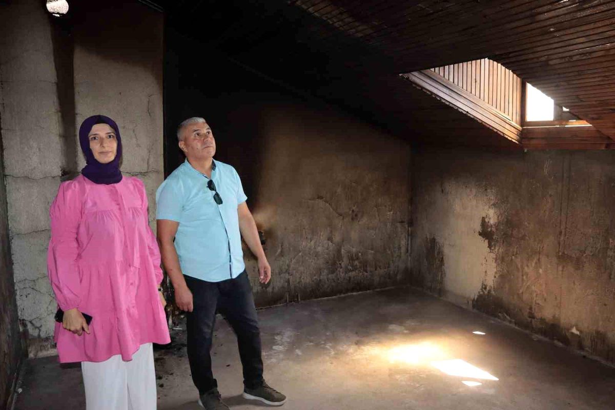 Evi ateşe veren kiracı kaçtı