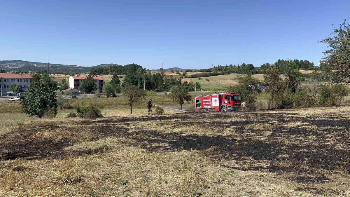 Kastamonu İhsangazi\'de Tarlada Çıkan Anız Yangını Söndürüldü