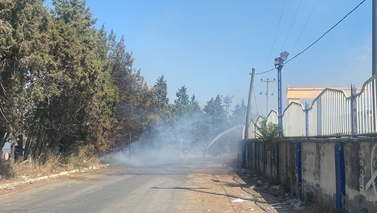 Kocaeli\'de otluk alanda çıkan ve ormana sıçrama ihtimali bulunan yangına müdahale ediliyor