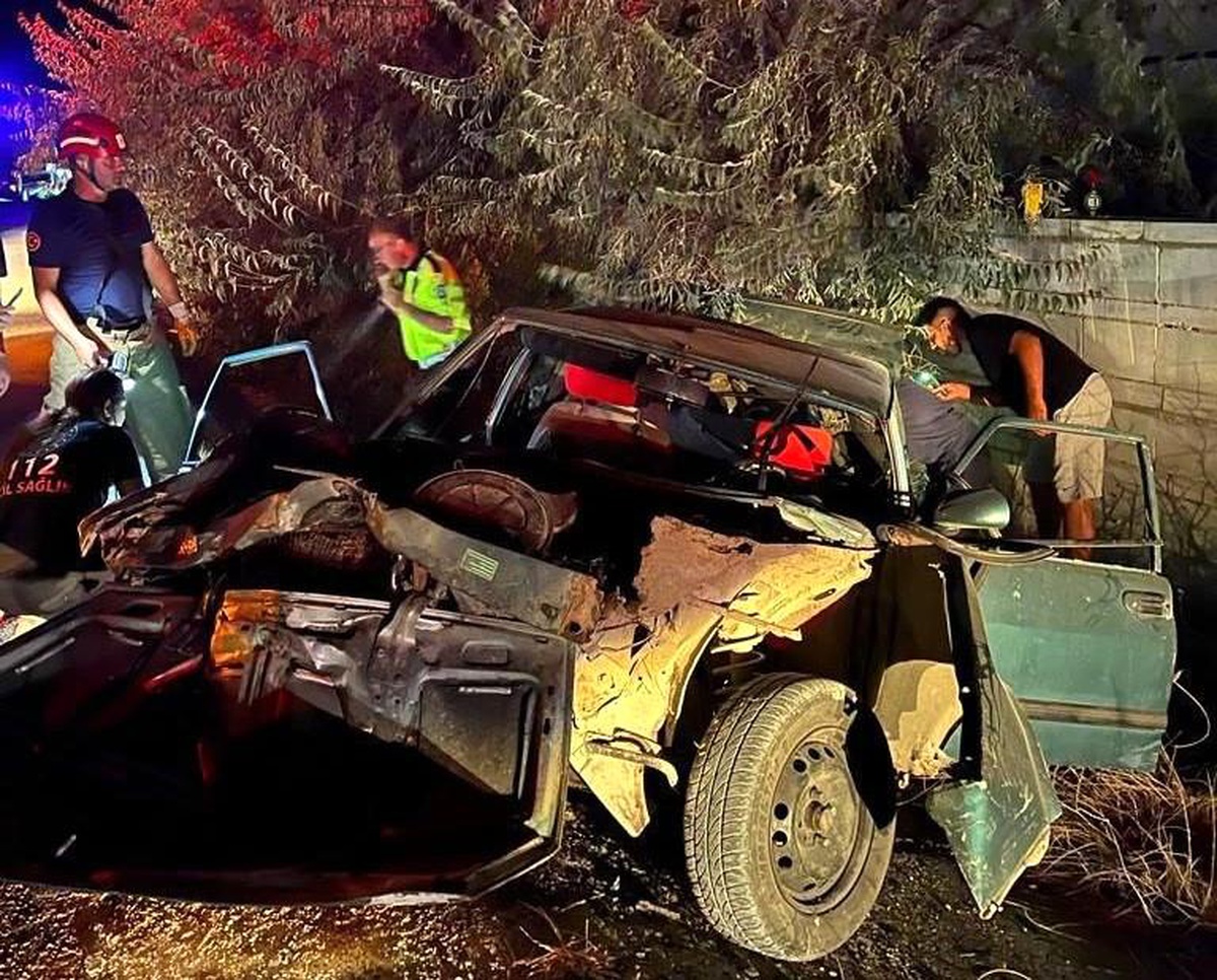 Balıkesir\'de otomobil yol kenarındaki ağaçlara çarptı: 6 yaralı