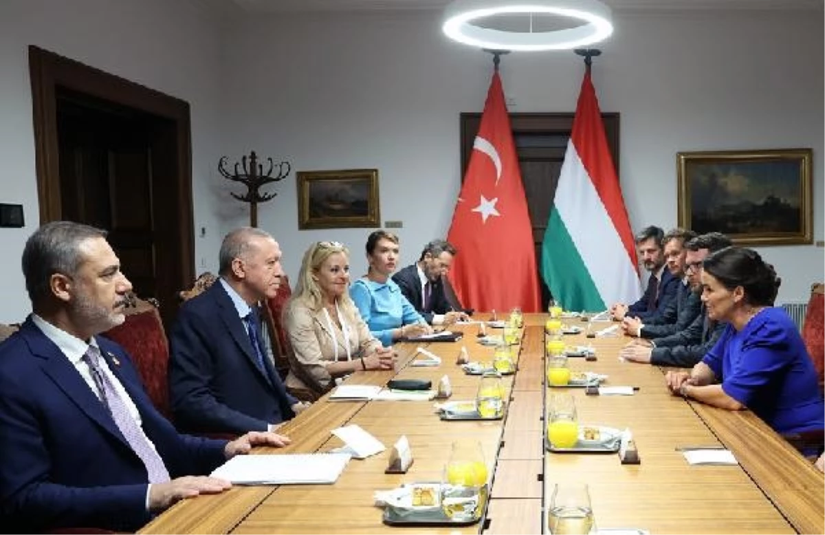 Cumhurbaşkanı Erdoğan, Macaristan Cumhurbaşkanı Novak ile bir araya geldi