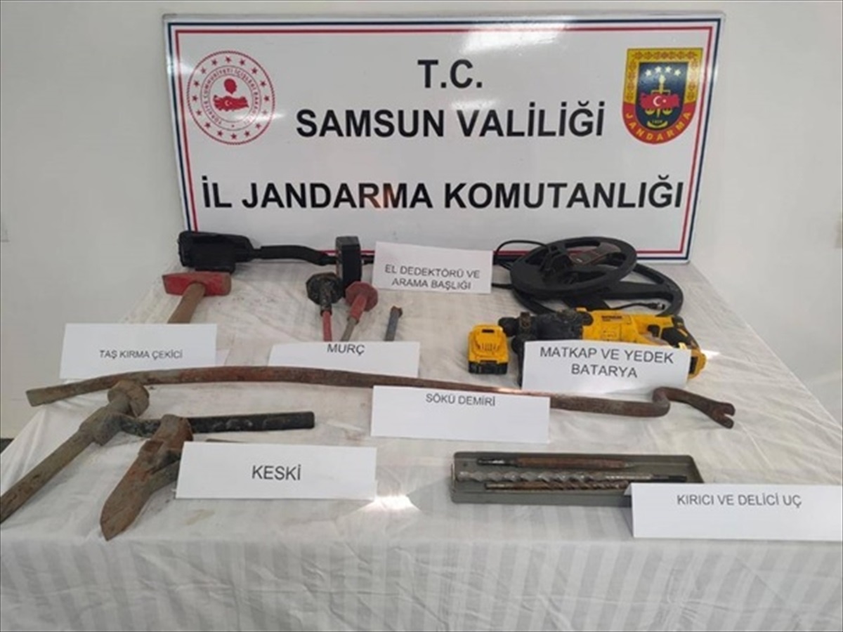 Samsun\'da kaçak kazı yapan 2 şüpheli gözaltına alındı