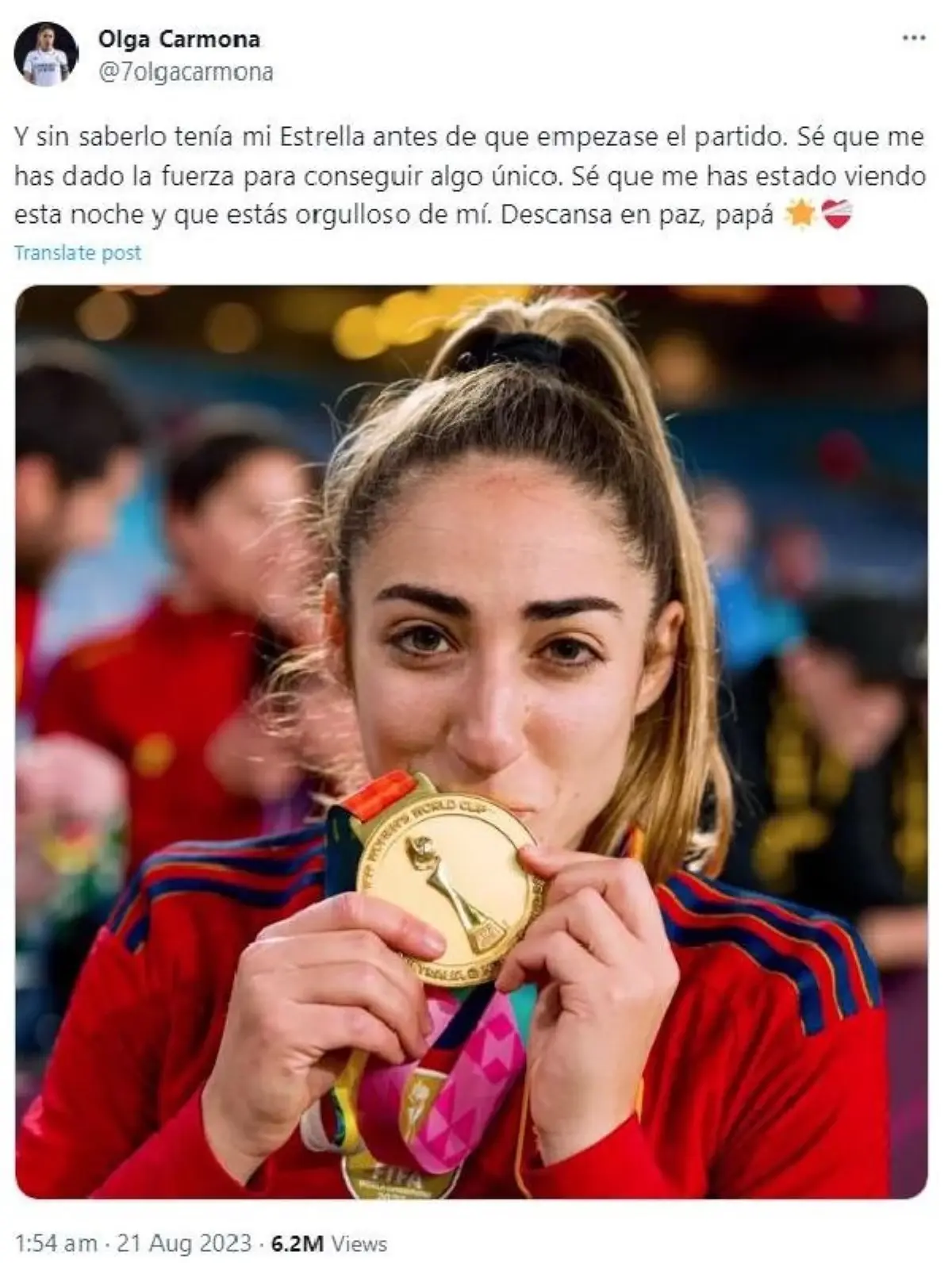 FIFA 2023 Kadınlar Dünya Kupası Finalinde Gol Atan Olga Carmona, Babasının Ölüm Haberini Aldı