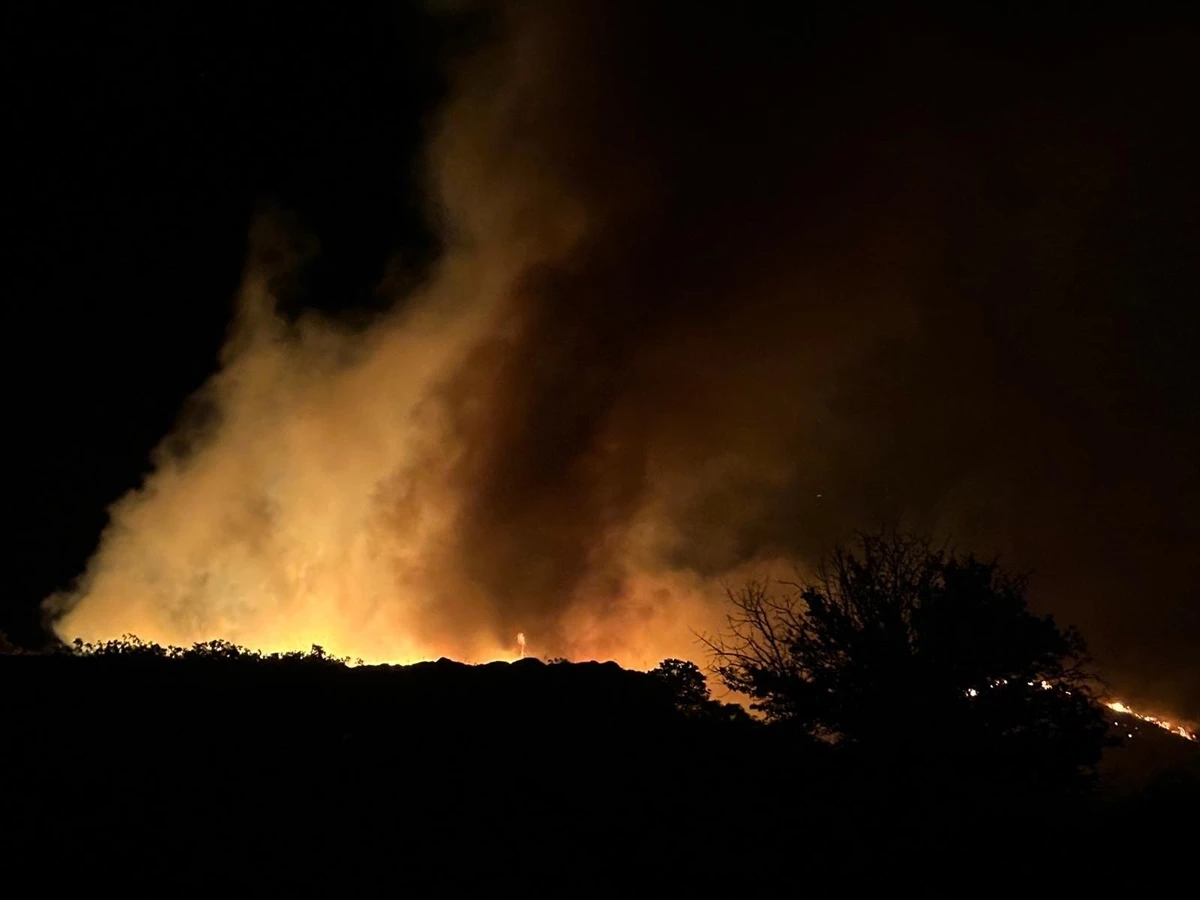 Marmara Adası\'nda Makilik Alanda Yangın Çıktı