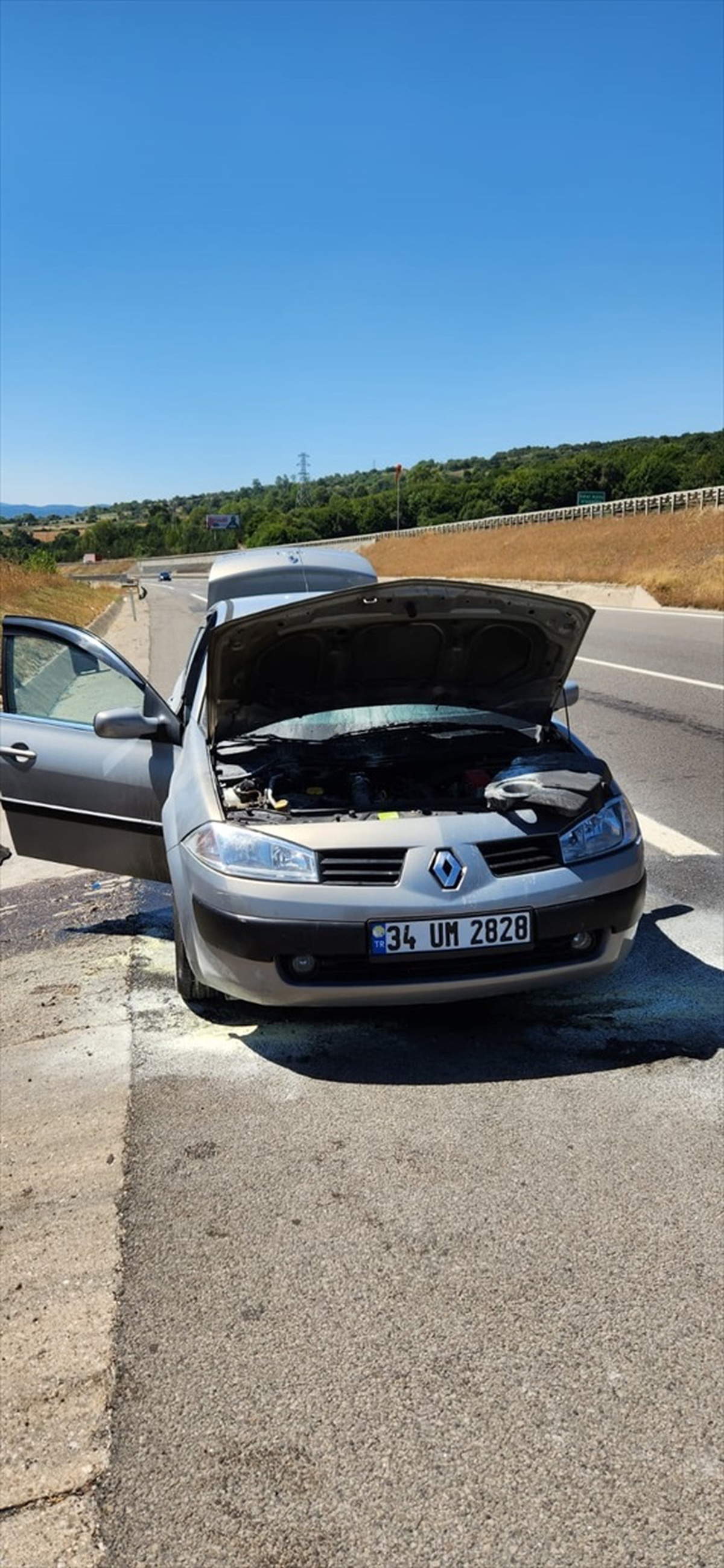 Anadolu Otoyolu\'nda Yanan Otomobilde Hasar Oluştu