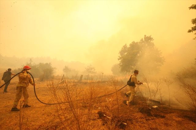 Çanakkale'de 5 saattir devam eden orman yangını şehir merkezine kadar yaklaştı