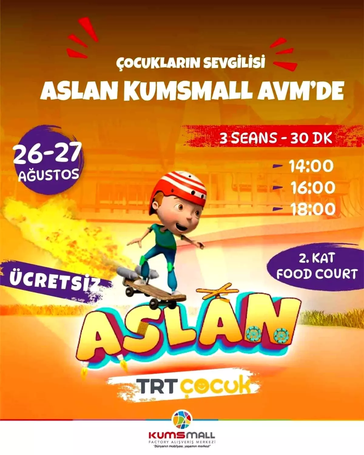 TRT Çocuk\'un Sevilen Kahramanı Aslan KUMSMALL AVM\'de