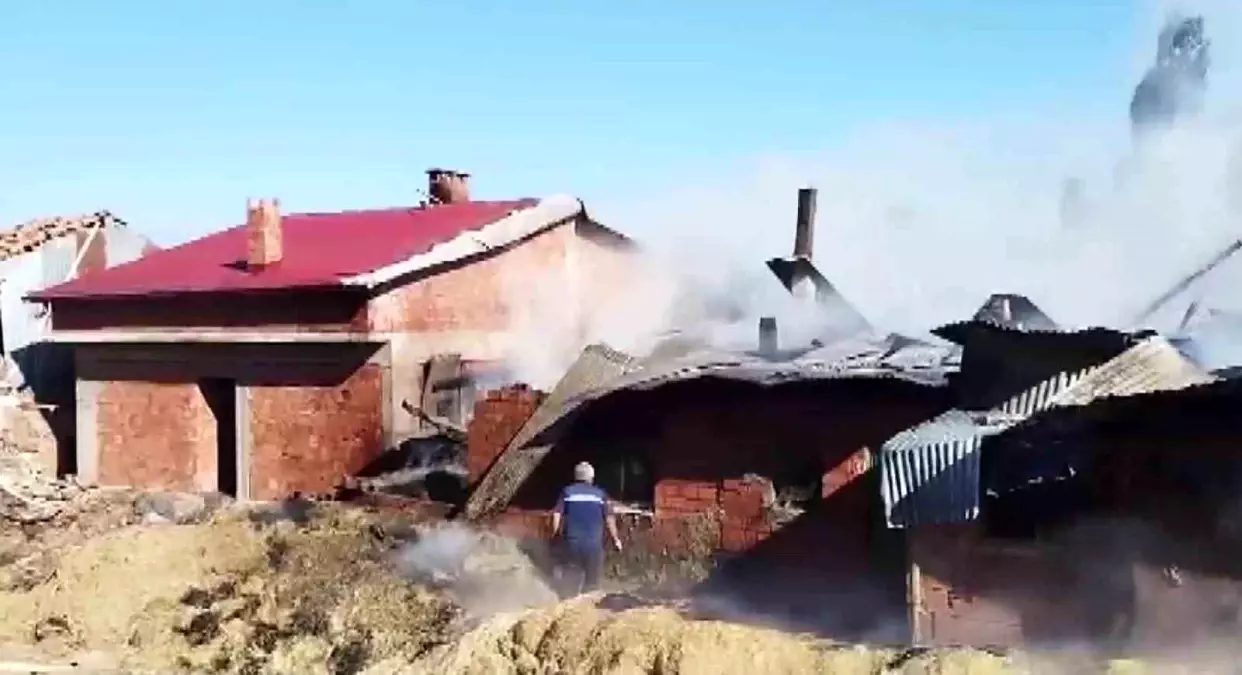 Köyde çıkan yangında iki ev kullanılamaz hale geldi