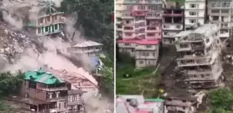 Hindistan'da şiddetli yağışlar sonucu toprak kayması: Binalar yerle bir oldu