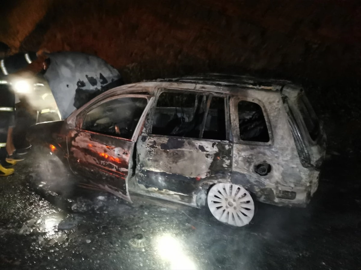 Sinop\'un Ayancık ilçesinde otomobil yangını