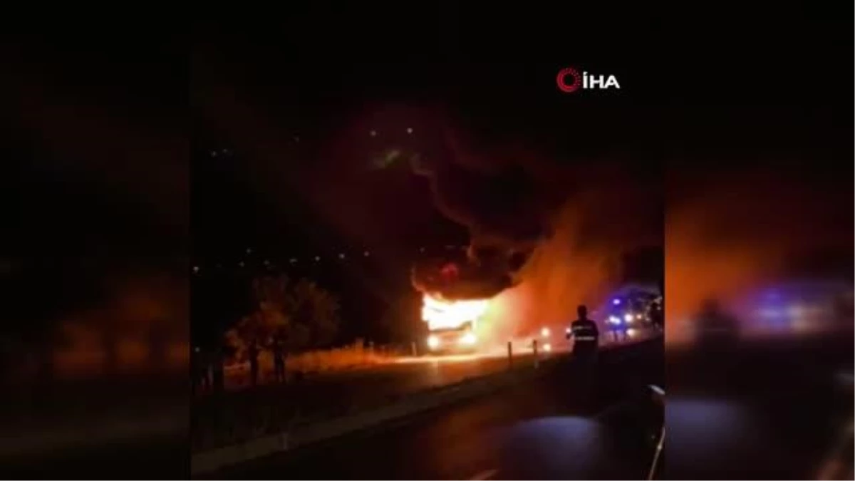Malatya\'da yolcu otobüsü alev alev yandı: Facianın eşiğinden dönüldü