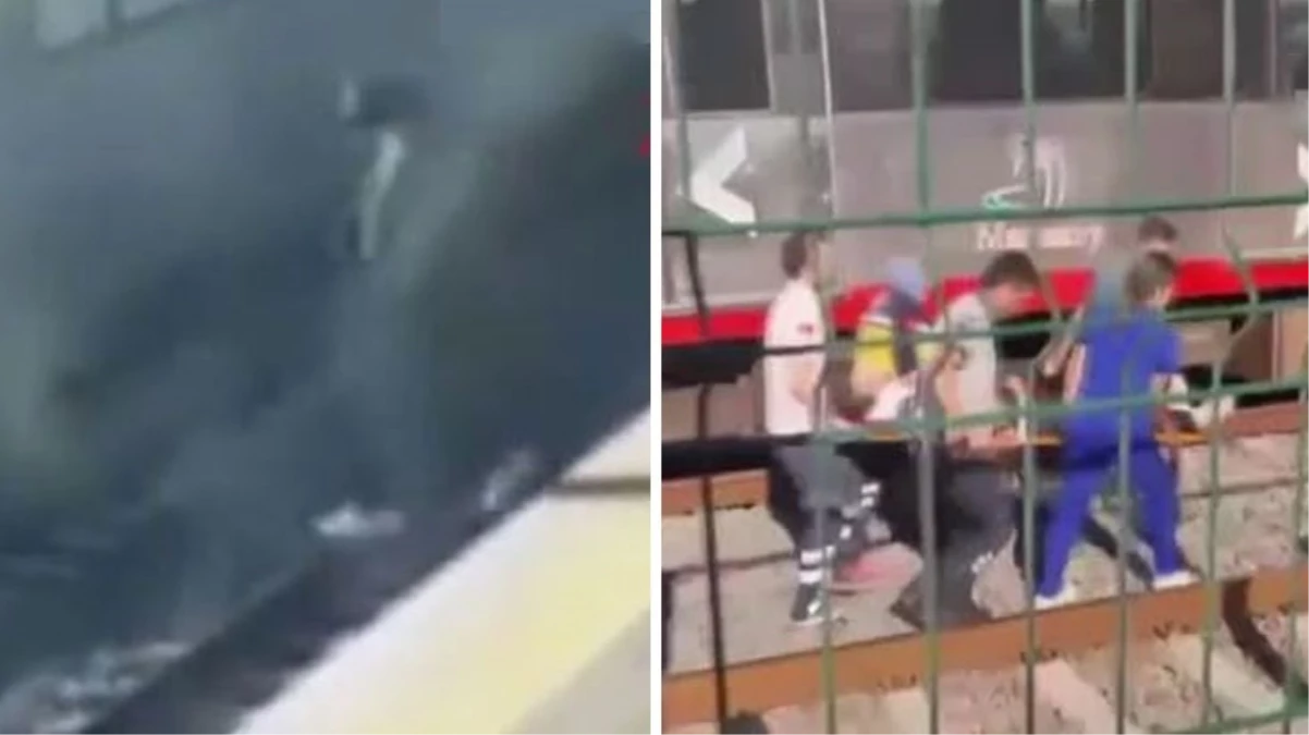 Marmaray istasyonunda bir kişi, tren yaklaşırken kendini raylara attı