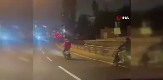 Motosikletli trafik magandaları kamerada