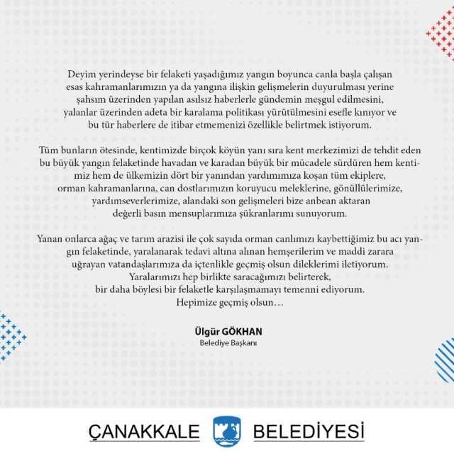 Yangın sırasında tatile çıktığı iddia edilen Çanakkale Belediye Başkanı Ülgür Gökhan hastanede yattığı ortaya çıktı