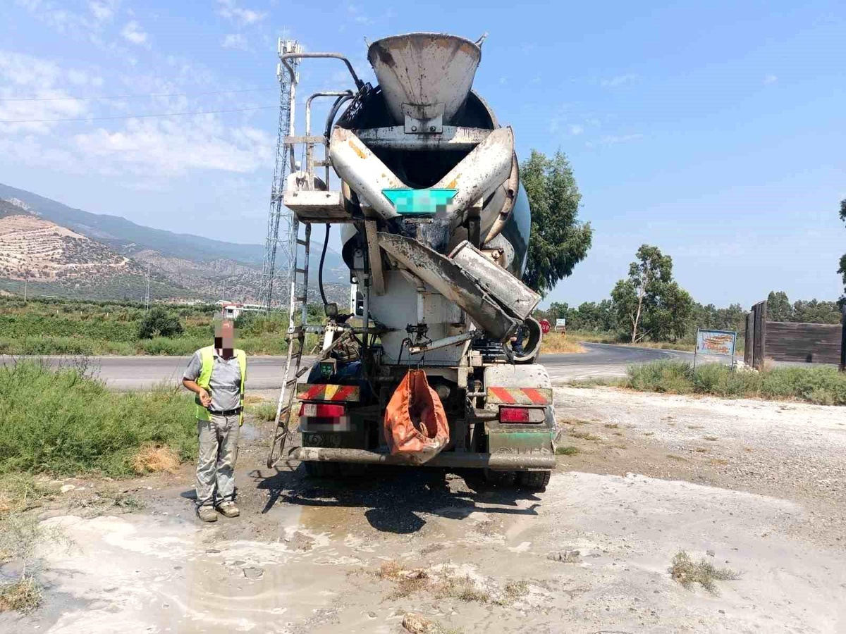 Aydın\'da Beton Mikseriyle Çevre Kirliliği Yapan Şahıs Yakalandı