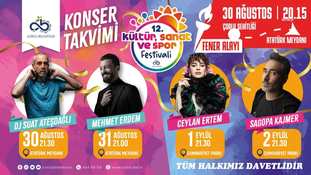 Çorlu\'da 12. Kültür, Sanat ve Spor Festivali Başlıyor