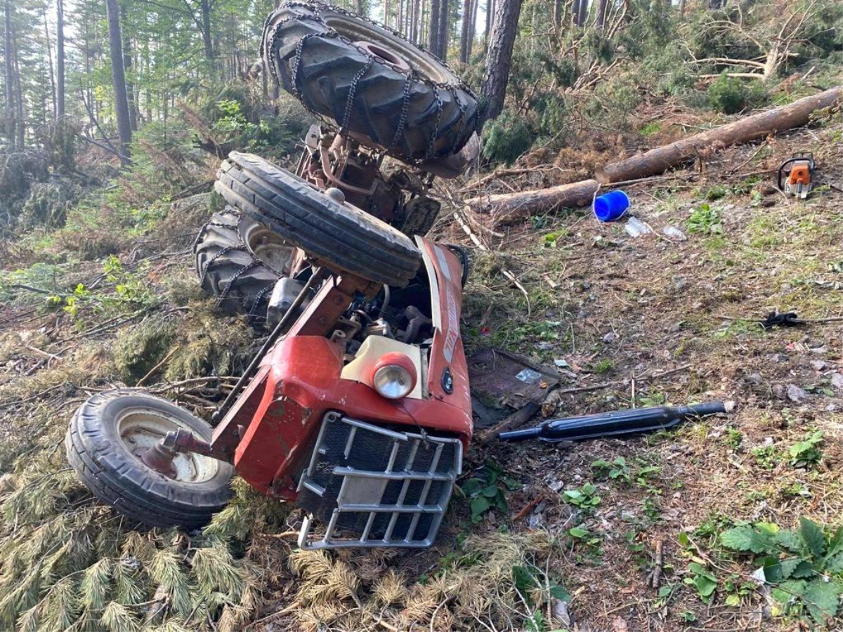 Orman kesimi sırasında traktör devrildi, işçi hayatını kaybetti