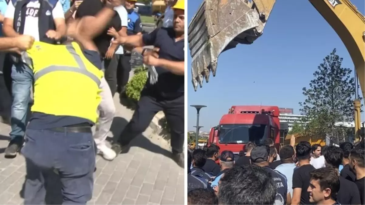 İBB\'nin yıkım işlemi sırasında arbede! Valilik devreye girdi, iş makineleri geri çekildi