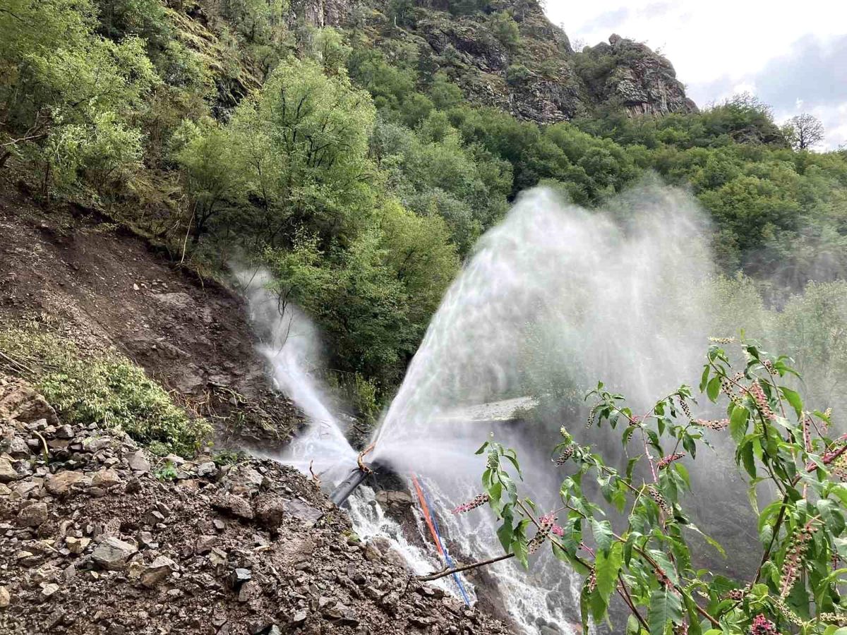 Artvin Taşlıca köyünde sağanak yağış sele neden oldu