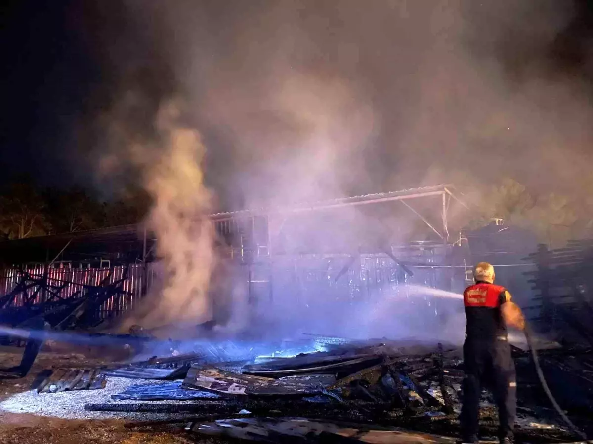 Fethiye\'deki Ahşap Atölyesinde Yangın Çıktı