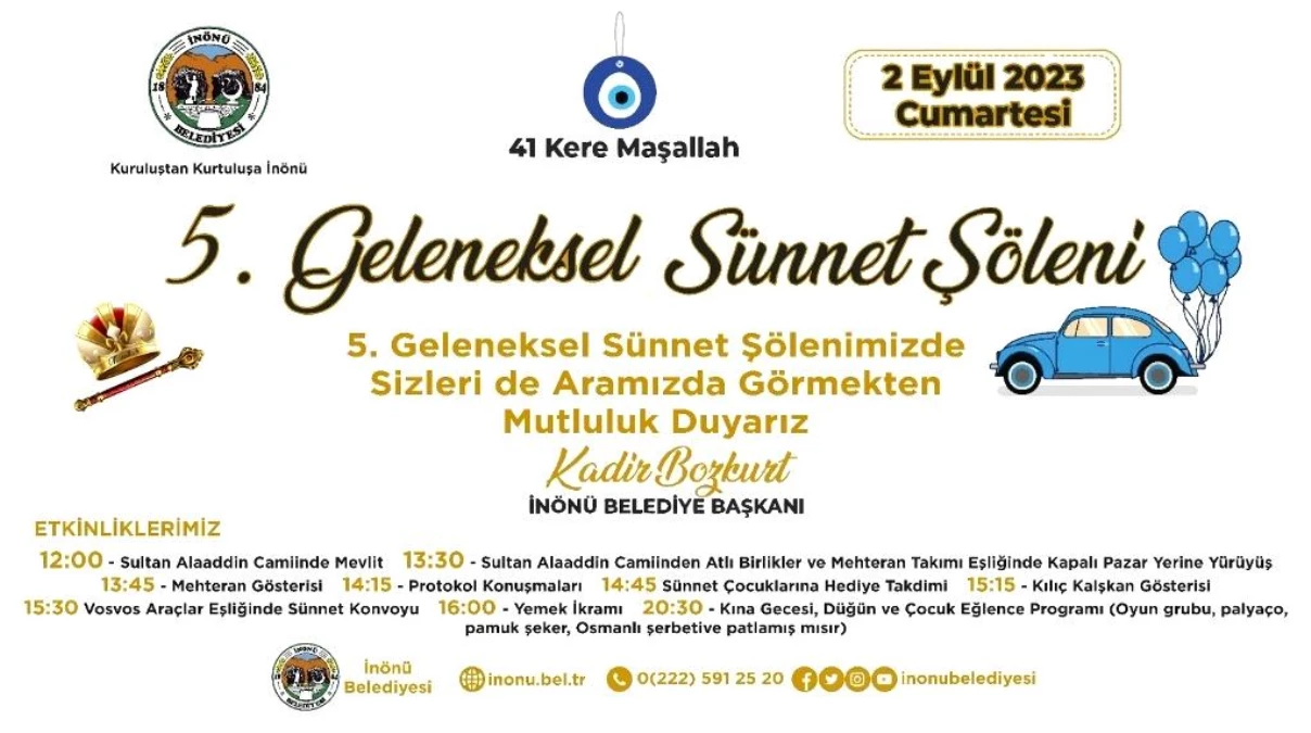 İnönü Belediyesi 5. Geleneksel Sünnet Şöleni Başlıyor