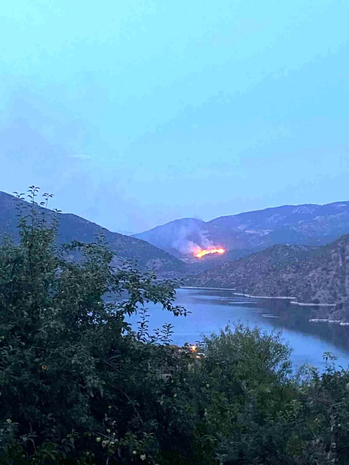 Çorum\'un Laçin ilçesinde ormanlık alanda yangın çıktı