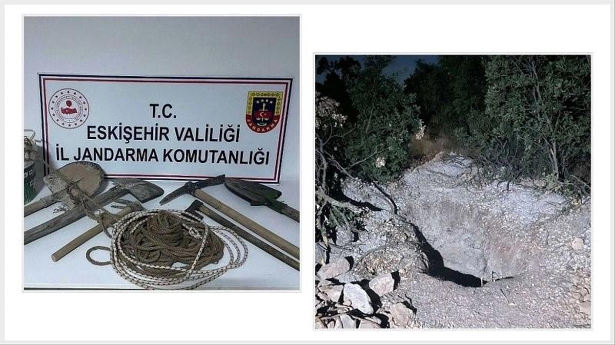 Eskişehir\'de Kaçak Kazı Yapan 2 Şahıs Suçüstü Yakalandı