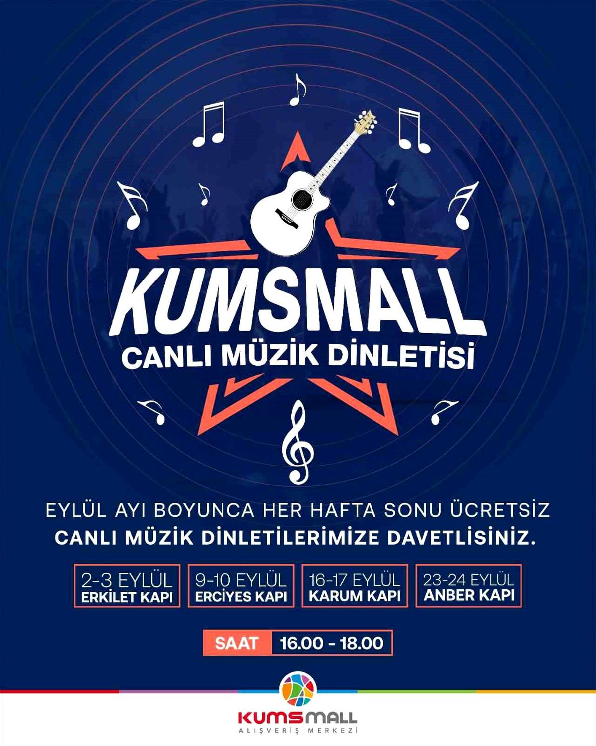 KUMSMALL AVM\'de Eylül Ayı Boyunca Canlı Müzik Konserleri