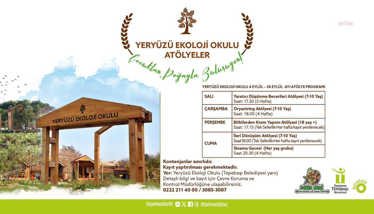 Tepebaşı Belediyesi Yeryüzü Ekoloji Okulu\'nda Eylül Ayı Programı Başlıyor