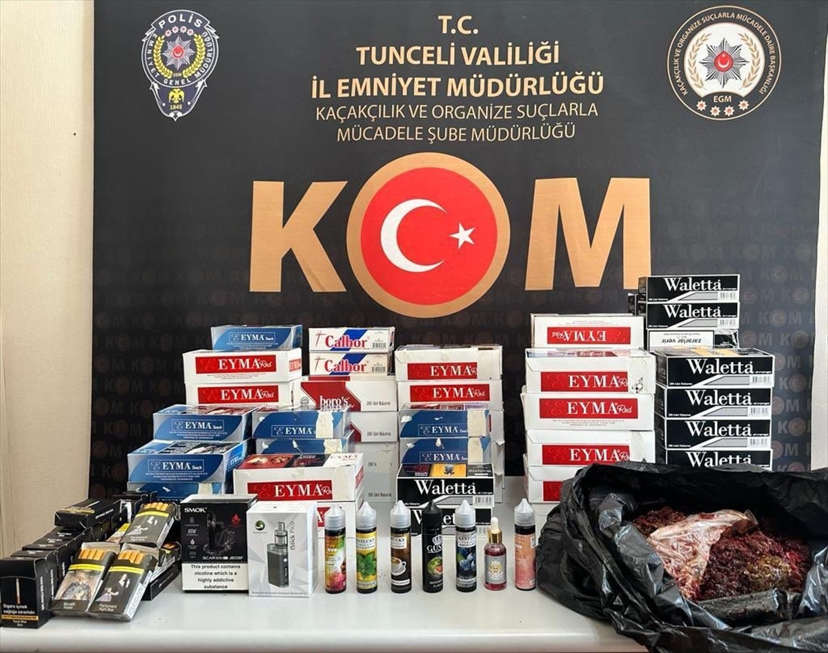 Tunceli\'de gümrük kaçağı tütün ve elektronik sigara ele geçirildi