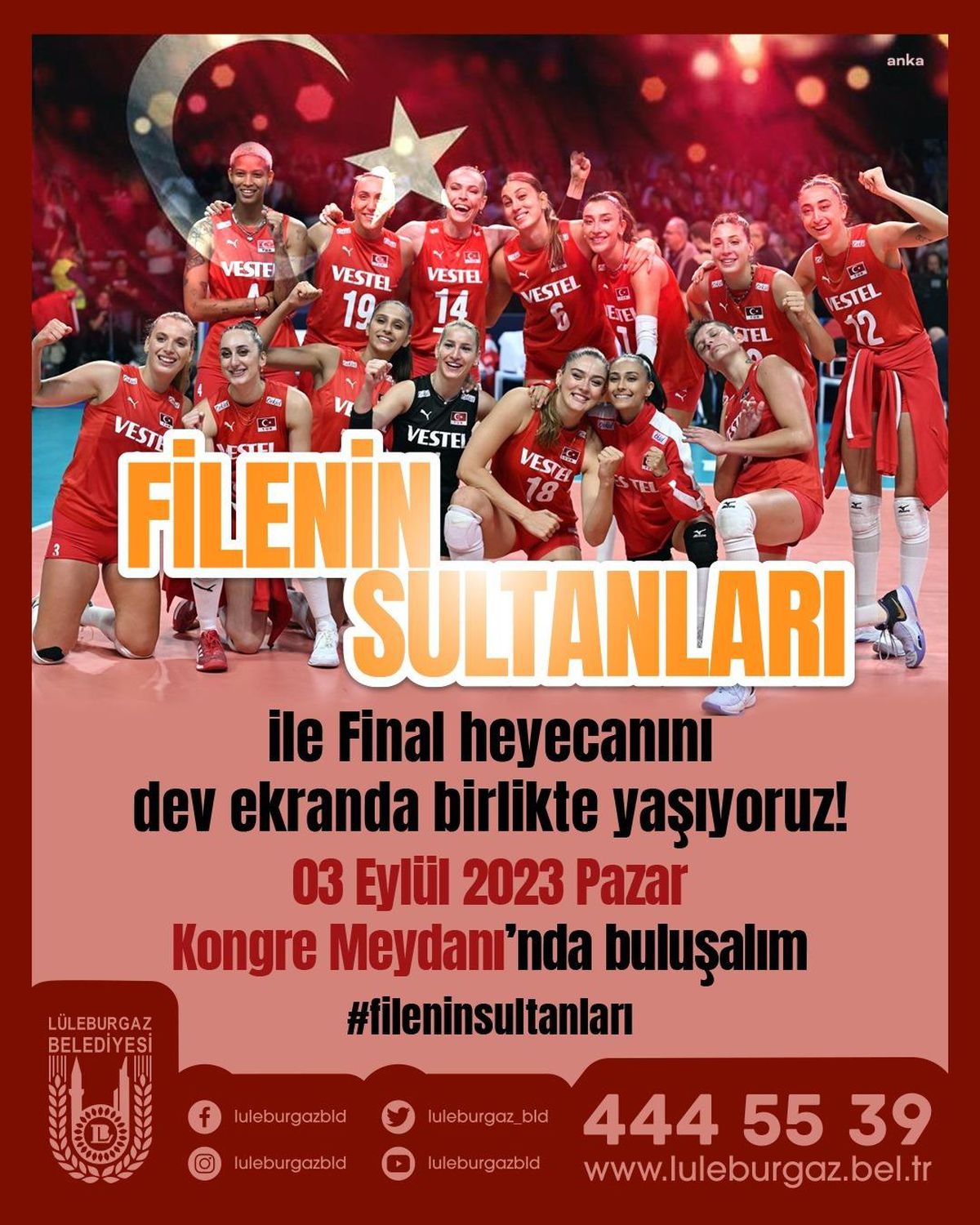 Lüleburgaz Belediyesi CEV Avrupa Şampiyonası Final Maçını Dev Ekrandan Yayınlayacak