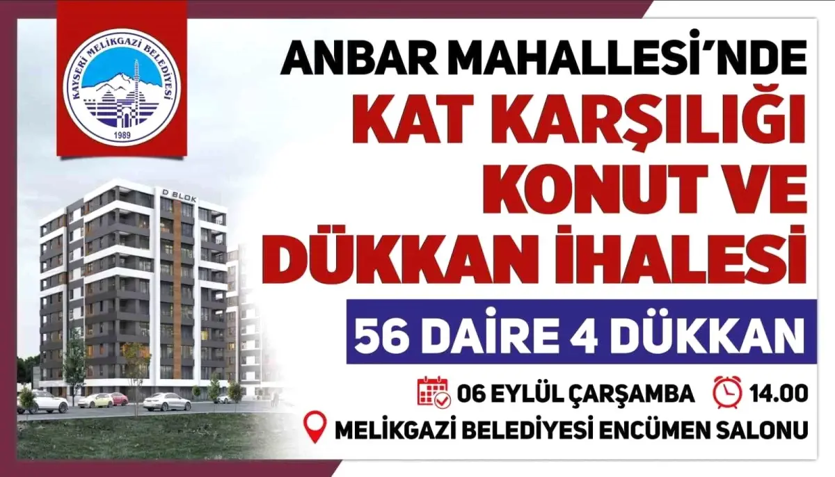 Melikgazi Belediyesi Anbar Mahallesi\'nde Kentsel Dönüşüm İhalesi Düzenleyecek