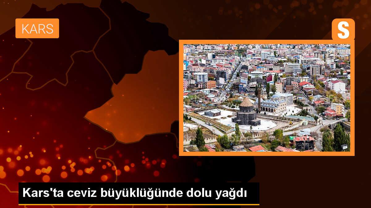 Kars\'ın Arpaçay ilçesinde ceviz büyüklüğünde dolu yağdı, tarım arazileri zarar gördü