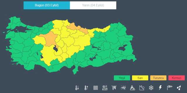 Meteoroloji'den 22 il için kuvvetli yağış uyarısı Meteoroloji'den 22 il için kuvvetli yağış uyarısı