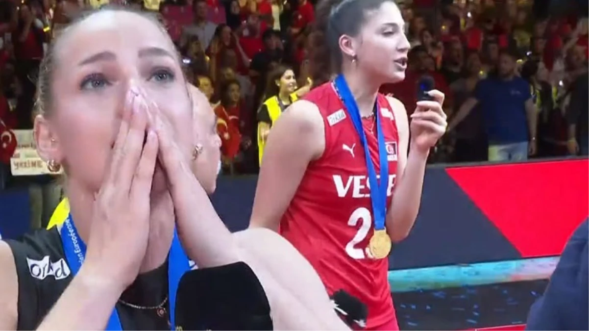 Milli voleybolcu Gizem Örge, Avrupa şampiyonluğu sonrası Türkiye\'yi gözyaşlarına boğdu: Buradayım baba!