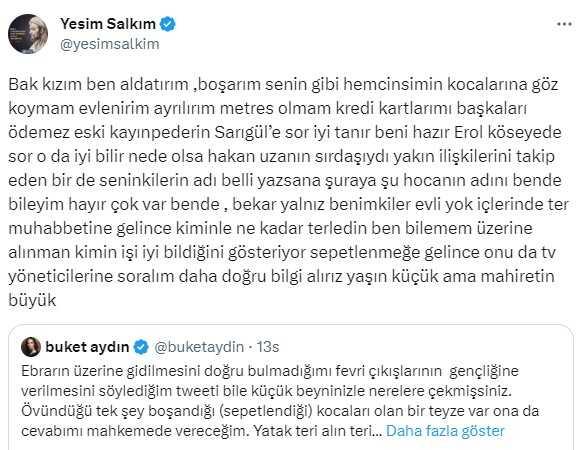 Sular durulmuyor! Yeşim Salkım bu sefer de Buket Aydın'a 'Metres' diyerek yüklendi