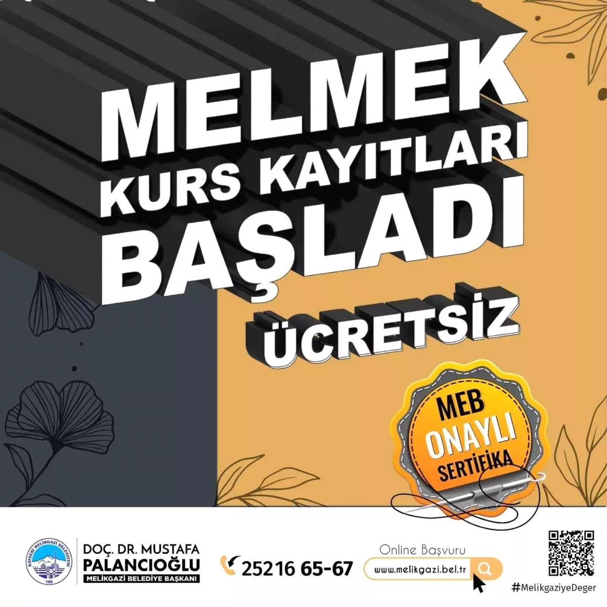 Melikgazi Belediyesi Meslek Edindirme Kurslarına Kayıtlar Başladı