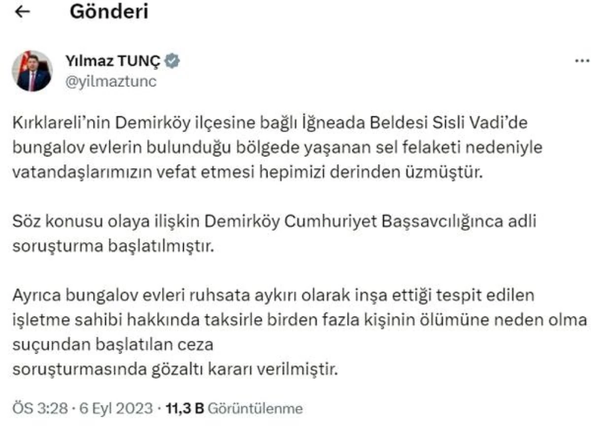 İğneada\'da Sel Felaketinin Ardından Soruşturma Başlatıldı