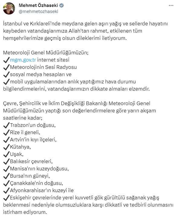 Meteoroloji'den 11 ile sarı kodlu uyarı! Sel ve su baskınları bekleniyor Meteoroloji'den 11 ile sarı kodlu uyarı! Sel ve su baskınları bekleniyor