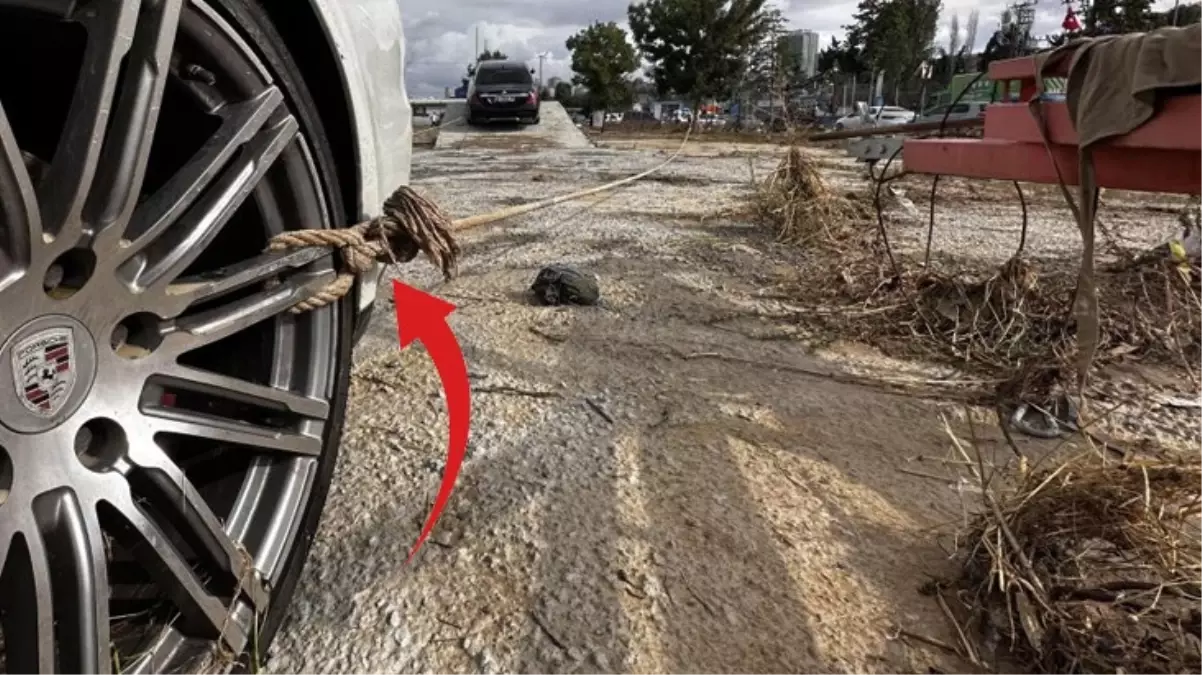 Selin vurduğu Küçükçekmece\'de milyonluk araçları ağaçlara bağladılar