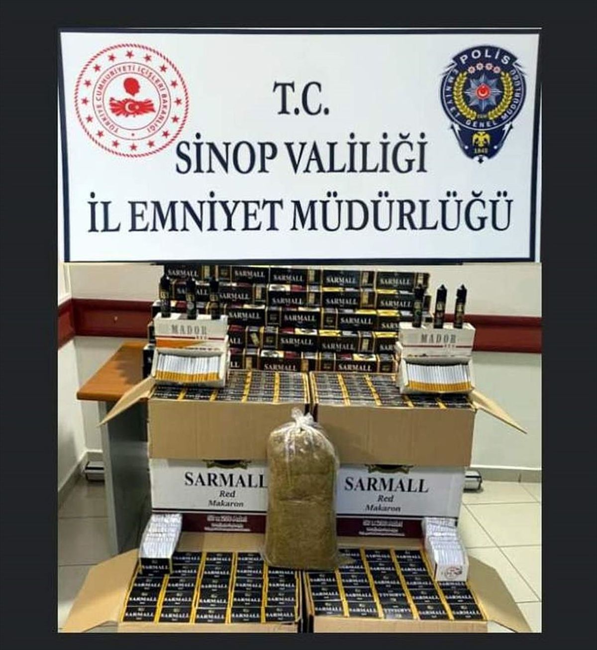 Sinop\'ta sigara kaçakçılığı operasyonu: 81 bin 900 makaron ele geçirildi