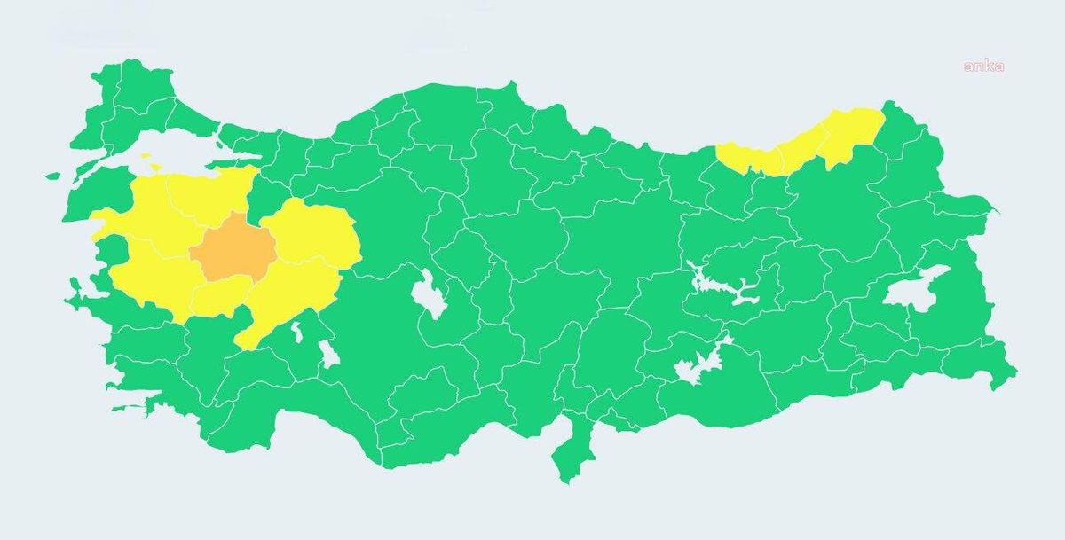 AFAD\'dan Kütahya ve diğer illere yağış uyarısı