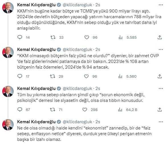 Kılıçdaroğlu'ndan Orta Vadeli Program için ilk sözler: Daha yüksek faiz ve vergi yükü yolda
