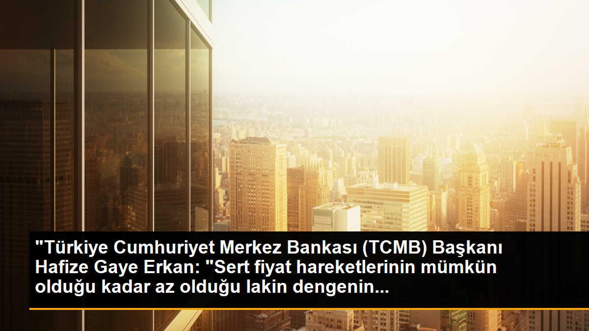 "Türkiye Cumhuriyet Merkez Bankası (TCMB) Başkanı Hafize Gaye Erkan: "Sert fiyat hareketlerinin mümkün olduğu kadar az olduğu lakin dengenin...