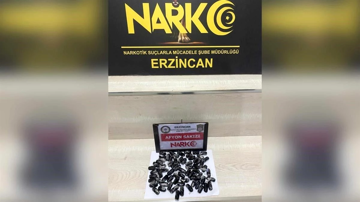 Erzincan\'da 499,23 gram Afyon sakızı taşıyan şahıs tutuklandı
