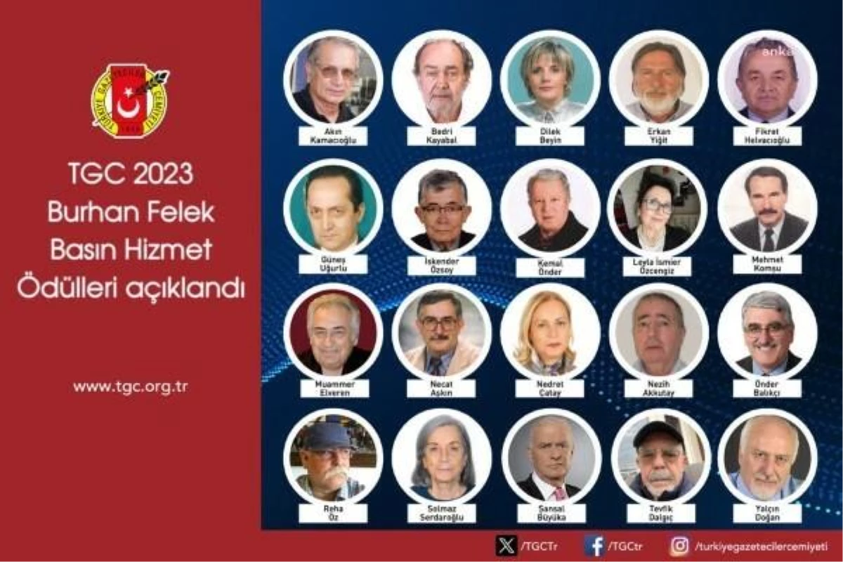 Burhan Felek Basın Hizmet Ödülleri 20 Gazeteciye Verildi