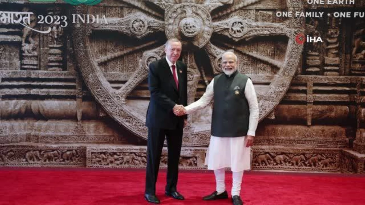 Hindistan Başbakanı Nerandra Modi, zirve öncesi Cumhurbaşkanı Erdoğan\'ı karşıladı