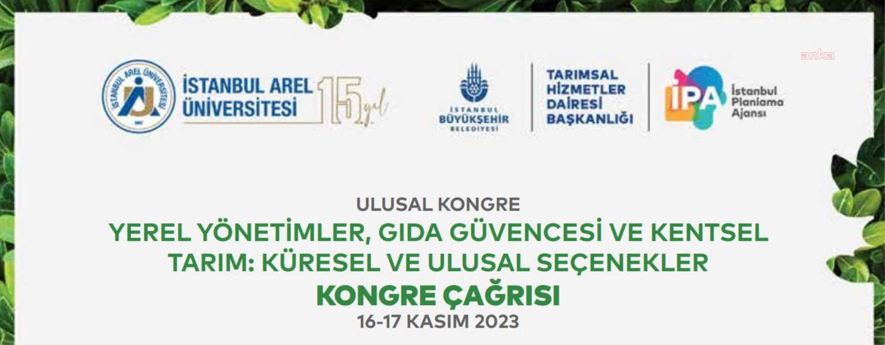 İstanbul\'da Yerel Yönetimler ve Kentsel Tarım Kongresi Düzenlenecek