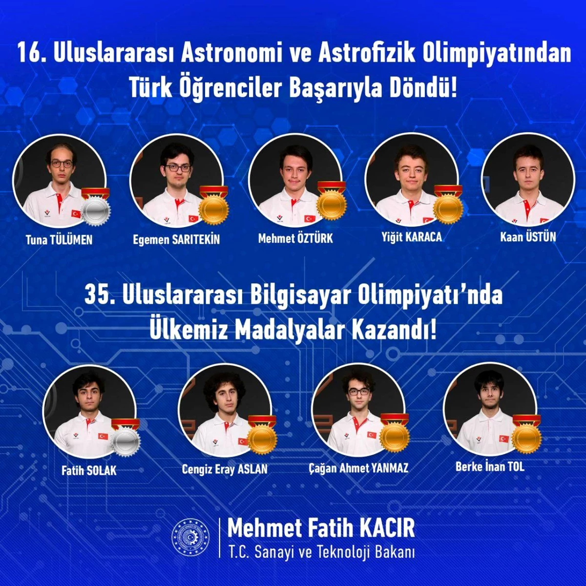 Türk öğrencilerden uluslararası yarışmalarda 2 gümüş, 6 bronz madalya